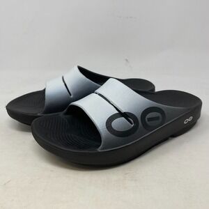 OOFOS‎ OOahh Sport Unisex Slide Black White US Men's 4 Women's 6 - EU 37